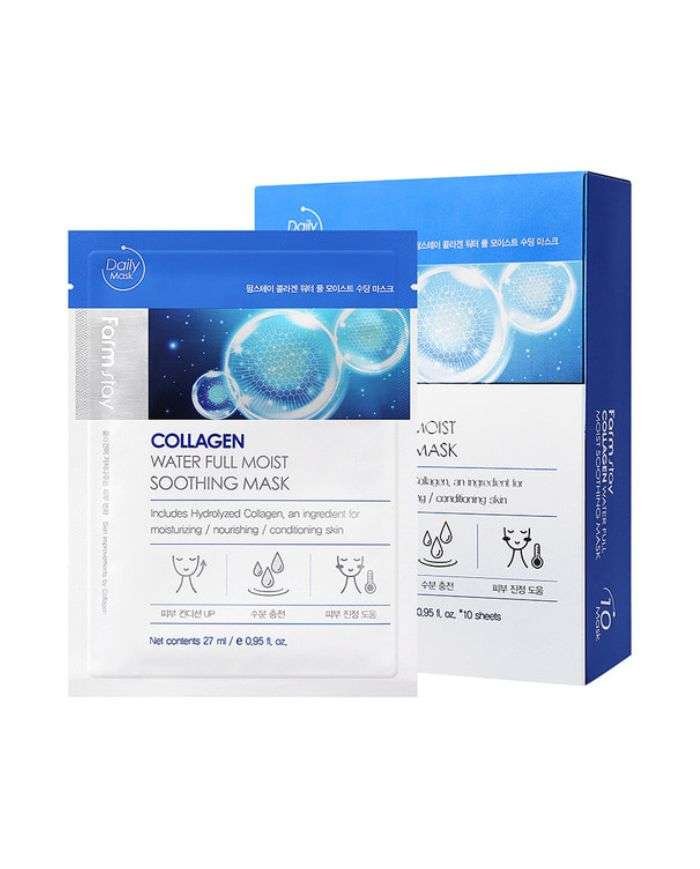 FARMSTAY COLLAGEN WATER MOIST SOOTHING MASK 10 SHEETS 27ML - FARMSTAY