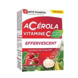 FORTE PHARMA ACEROLA VITAMINE C 20 COMPRIMES EFFERVESCENTS GOUT FRUITS ROUGES - FORTE PHARMA
