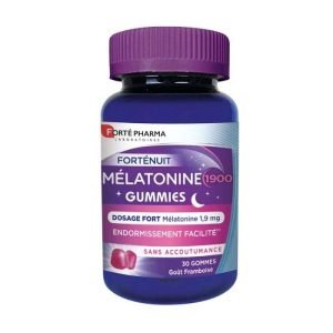 FORTE PHARMA FORTE NUIT MELATONINE GUMMIES 30 GOMMES GOUT FRAMBOISE - FORTE PHARMA