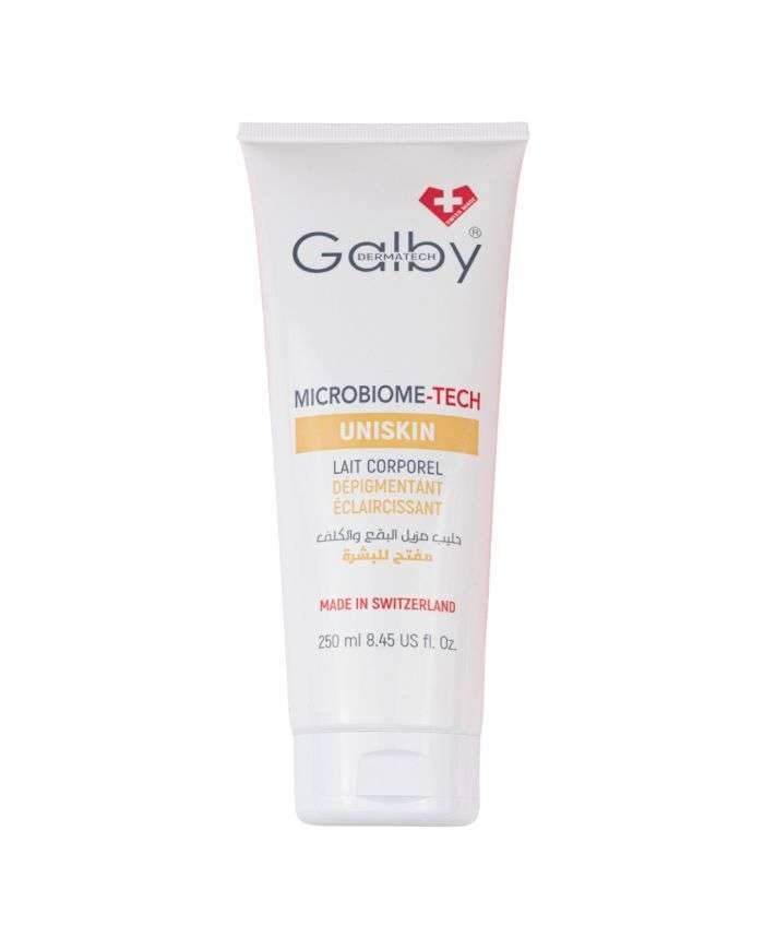 GALBY UNISKIN MICROBIOME TECH LAIT CORPOREL DEPIGMENTANT ECLAIRCISSANT 250 ML - GALBY