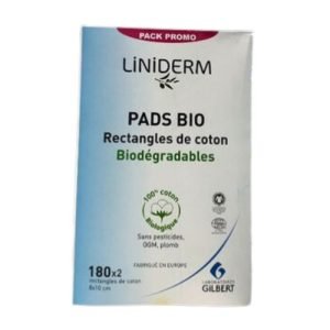 GILBERT LINIDERM PADS BIO RECTANGLES DE COTON BIODEGRADABLES 180*2 - GILBERT