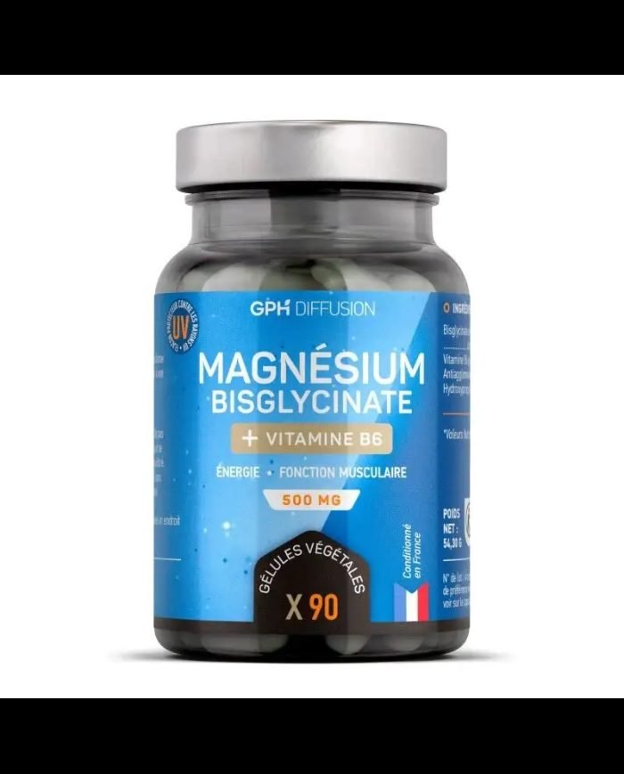 GPH MAGNESIUM BISGLYCINATE + VITAMINE B6 500 MG 90 GELULES - GPH DIFFUSION