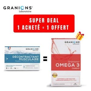 GRANIONS OFFRE 1 DECANTRACTANT MUSCULAIRE 30 AMPOULES ACHETER + 1 OMEGA 3 30 CAPSULES OFFERT - GRANIONS
