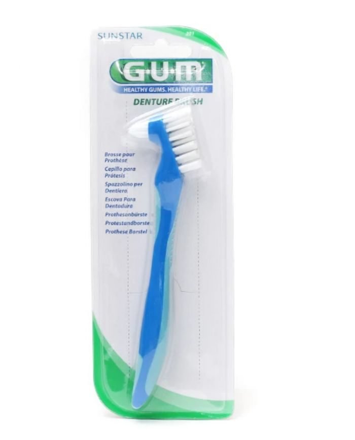 GUM BROSSE A DENTS PROTHESE SPECIAL DENTIER AVEC 2 TETES REF 201 - GUM