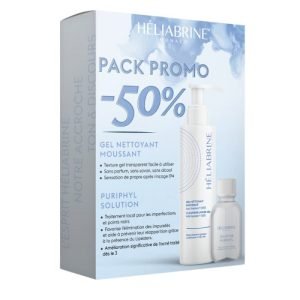 HELIABRINE PACK PROMO GEL NETTOYANT MOUSSANT 200 ML ET PURIPHYL SOLUTION 30 ML OFFERTE - HELIABRINE