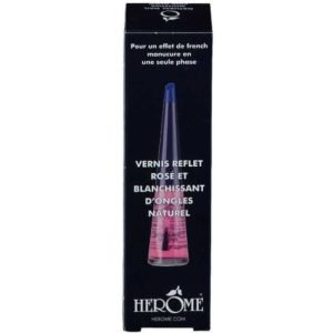 HEROME VERNIS REFLET ROSE ET BLANCHISSANT D&rsquo;ONGLES NATUREL - HEROME