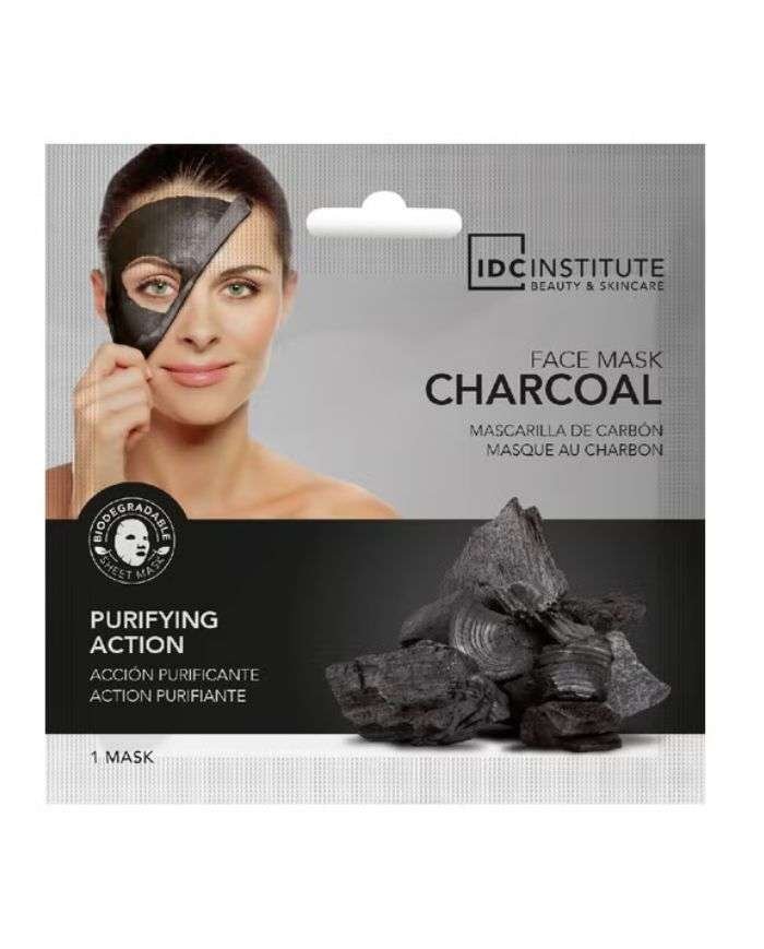 IDC INSTITUTE MASQUE TISSU PURIFIANT DETOXIFIANT DE SOINS NOIR CHARBON 1 UNITE REF 3424 - IDC INSTITUTE BEAUTY ET SKINCARE