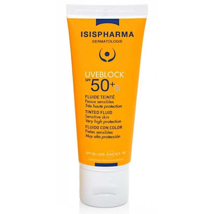 ISISPHARMA UVEBLOCK FLUIDE TEINTE SPF 50+ CLAIRE 40 ML - ISISPHARMA
