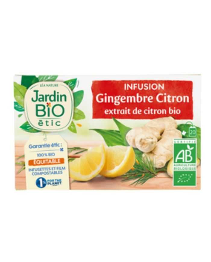 JARDIN BIO INFUSION GINGEMBRE CITRON 20 SACHETS - JARDIN BIO