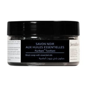 JERRAFLORE SAVON NOIR AUX HUILES ESSENTIELLES PURIFIANT TONIFIANT 100 G - JERRAFLORE