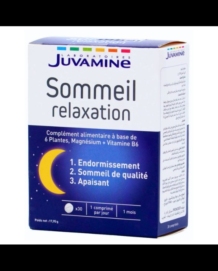 JUVAMINE SOMMEIL RELAXATION VITAMINE B 6 PLUS MAGNESIUM 30 COMPRIMES - JUVAMINE