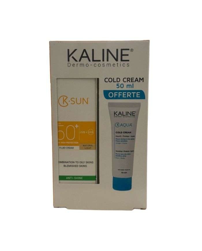 KALINE K SUN PACK CREME FLUIDE TEINTE NATURELLE CLAIRE 50 ML + COLD CREAM K AQUA 50 ML OFFERTE - KALINE