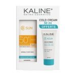 KALINE K SUN PACK CREME HYDRATANTE TEINTE NATURELLE CLAIRE 50 ML + COLD CREAM K AQUA 50 ML OFFERTE - KALINE