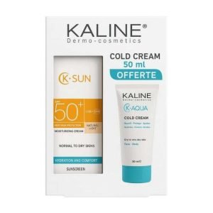 KALINE K SUN PACK CREME HYDRATANTE TEINTE NATURELLE CLAIRE 50 ML + COLD CREAM K AQUA 50 ML OFFERTE - KALINE