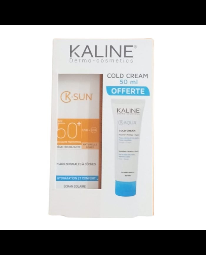 KALINE K SUN CREME HYDRATANTE DOREE 50 ML ET COLD CREAM K AQUA 50 ML OFFERTE - KALINE