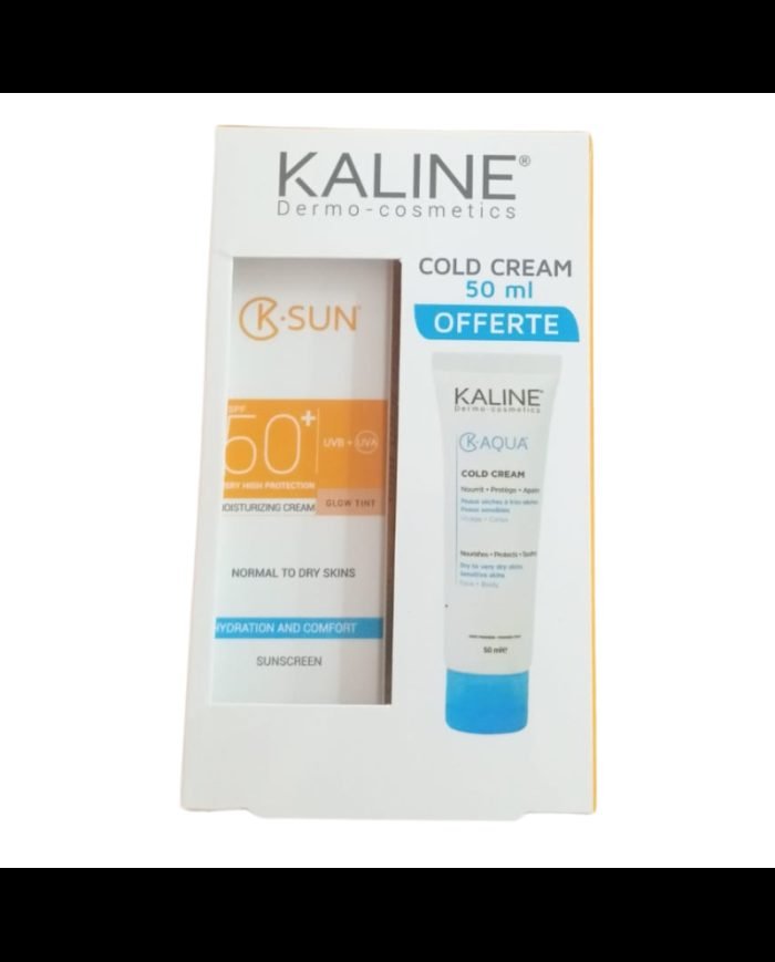 KALINE K SUN PACK CREME HYDRATANTE TINTE LUMINEUSE 50 ML ET COLD CREAM K AQUA 50 ML OFFERTE - KALINE