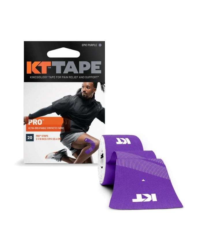 KT TAPE PRO TISSU SYNTHETIQUE ULTRA RESPIRANT 20 STRIPS 5.1 X 25.4 CM SONIC EPIC PURPLE - KT TAPE