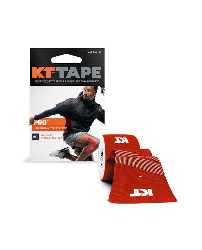 KT TAPE PRO EXTRA TISSU SYNTHETIQUE ULTRA RESPIRANT 20 STRIPS RAGE RED - KT TAPE