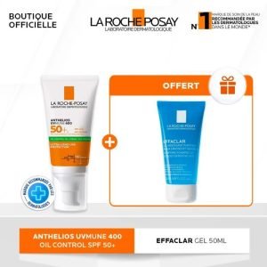 LA ROCHE POSAY OFFRE ANTHELIOS UVMUNE400 OIL CONTROL INVISIBLE SPF50+ 50ML + EFFACLAR GEL MOUSSANT 50ML OFFERT - LA ROCHE POSAY