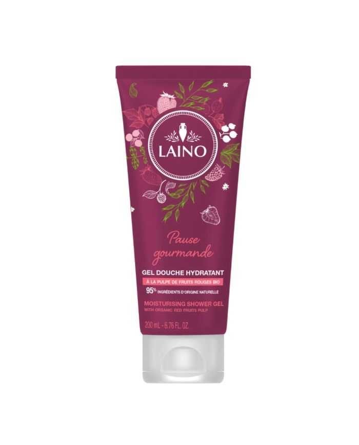 LAINO GEL DOUCHE HYDRATANT PAUSE GOURMANDE A LA PULPE DE FRUITS ROUGES BIO 200 ML - LAINO