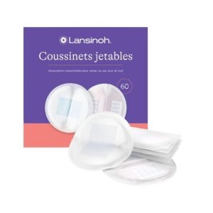 LANSINOH COUSSINETS D&rsquo;ALLAITEMENT JETABLES 60 PIECES - LANSINOH