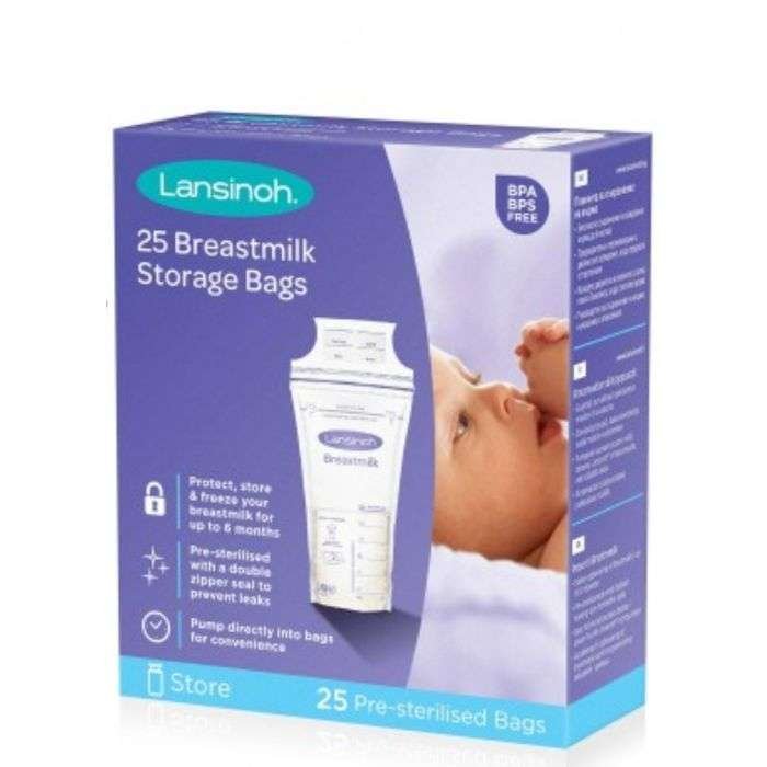LANSINOH SACHETS DE CONSERVATION DE LAIT MATERNEL 25 SACHETS PRE STERILISES - LANSINOH