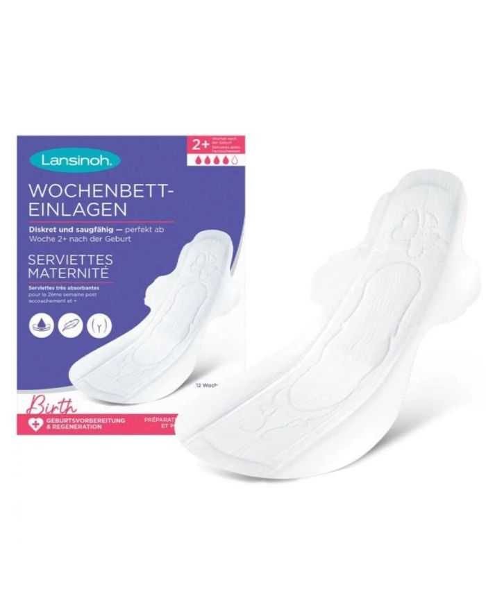 LANSINOH SERVIETTES DE MATERNITE 12 PIECES TAILLE M 2 SEMAINES+ - LANSINOH