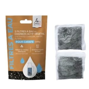 LE CHARBON ACTIF FRANCAIS 2 FILTRES A EAU AU CHARBON ACTIF VEGETAL 2X 30 G - LE CHARBON ACTIF FRANÇAIS