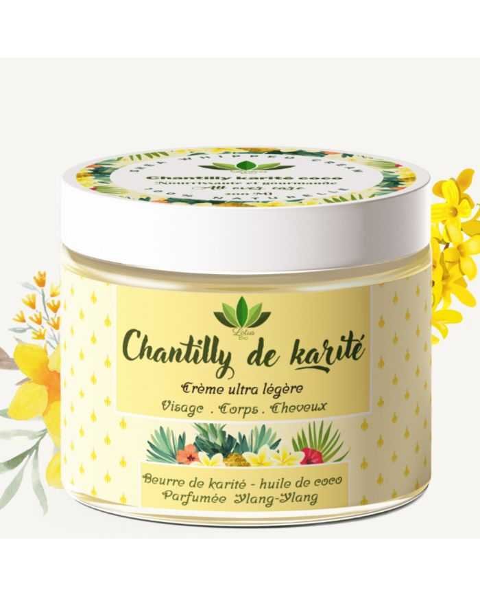 LOTUS BIO CHANTILLY DE KARITE CREME ULTRA LEGERE PARFUMEE YLANG YLANG - LOTUS BIO