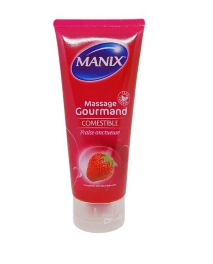 MANIX MASSAGE GOURMAND COMESTIBLE FRAISE ONCTUEUSE 200 ML - MANIX