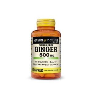 MASON NATURAL GINGER 500MG 60 CAPSULES - MASON NATURAL
