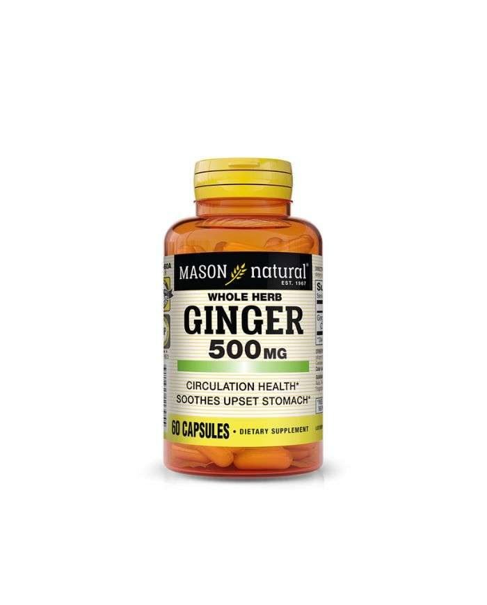 MASON NATURAL GINGER 500MG 60 CAPSULES - MASON NATURAL