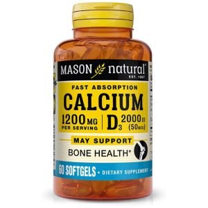 MASON NATURAL FAST ABSORPTION CALCIUM 1200 MG D3 2000 IU 60 SOFTGELS - MASON NATURAL