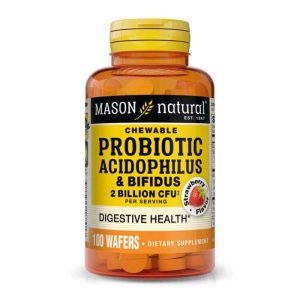 MASON NATURAL PROBIOTIC ACIDOPHILUS GOUT FRAISE 100 GAUFRETTES - MASON NATURAL