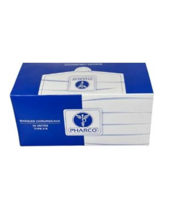 PHARCO MASQUES CHIRURGICAUX NOIR BOITE DE 50 - PHARCO