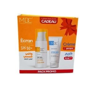 MDC PACK SYNERGY ECRAN SOLAIRE SPF 50+ PEAUX SECHES 50 ML + CREME HYDRATANTE HYDRA MAX 30ML OFFERTE - MDC