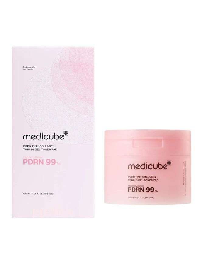 MEDICUBE PDRN PINK COLLAGEN TONING GEL TONER PAD 120ML 70PADS - MEDICUBE