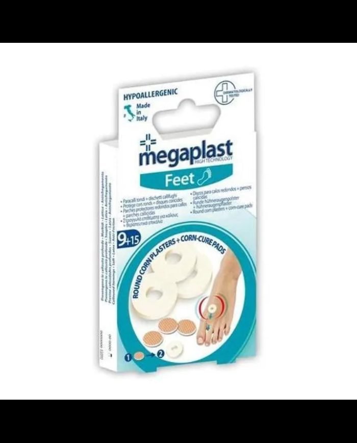 MEGAPLAST PANSEMENT POUR COR + DISQUES CORICIDES BOÎTE 24 - MEGAPLAST