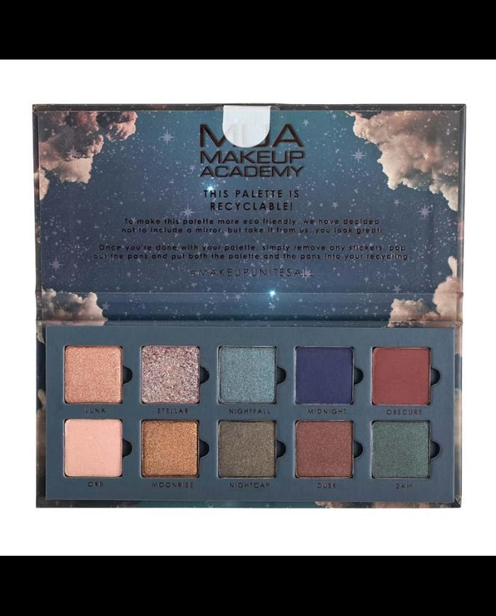 MUA 10 SHADE MATTE AND FOIL EYESHADOW COLLECTION NOCTURNAL 11 G - MUA MAKEUP ACADEMY