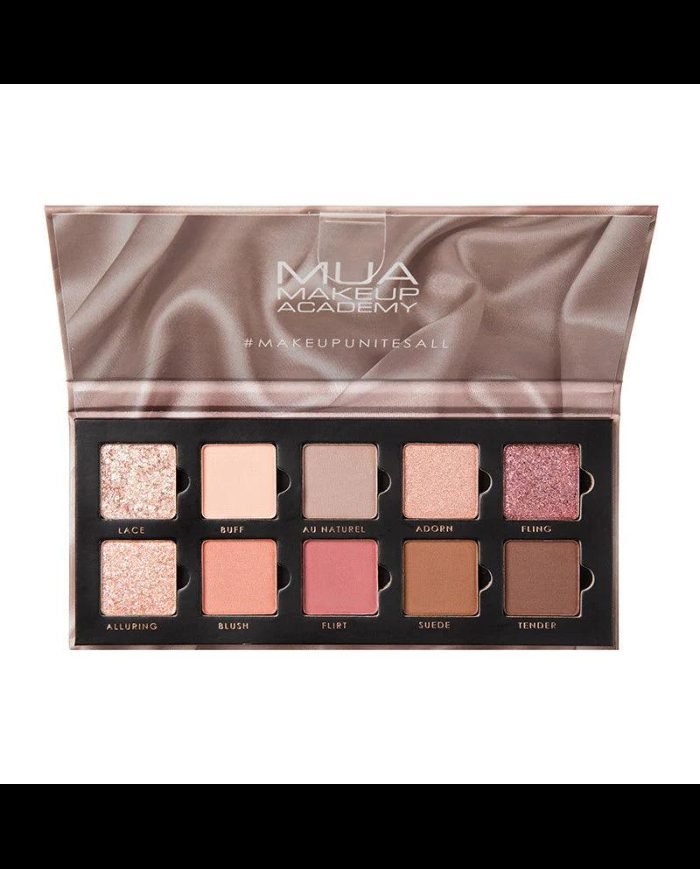 MUA 10 SHADE MATTE AND FOIL EYESHADOW COLLECTION SILK NUDE 11 G - MUA MAKEUP ACADEMY