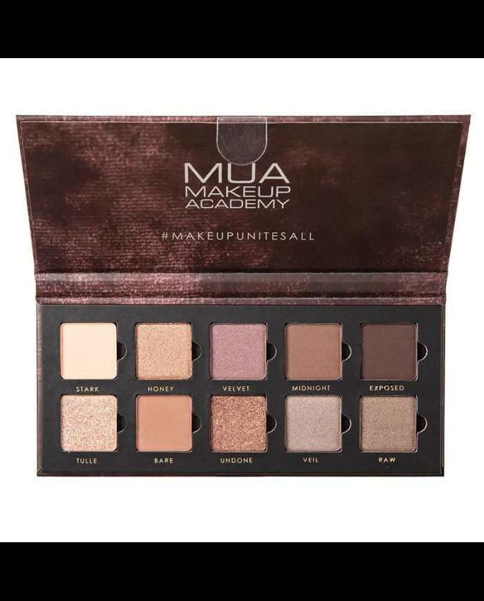 MUA 10 SHADE MATTE AND FOIL EYESHADOW COLLECTION VELVET NUDE 11 G - MUA MAKEUP ACADEMY