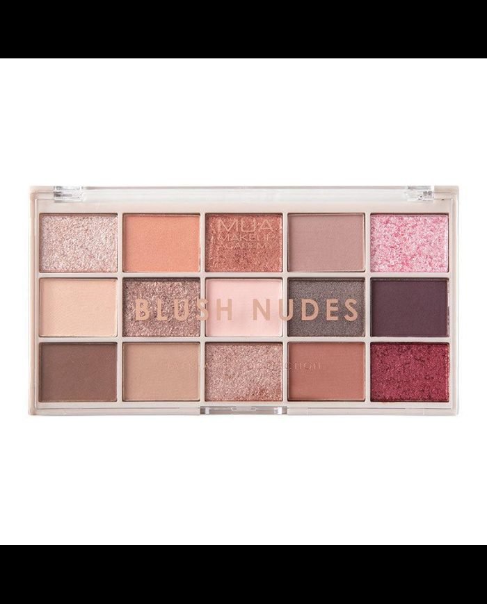 MUA GOLDEN 15 SHADE EYESHADOW COLLECTION BLUSH NUDE 12 G - MUA MAKEUP ACADEMY