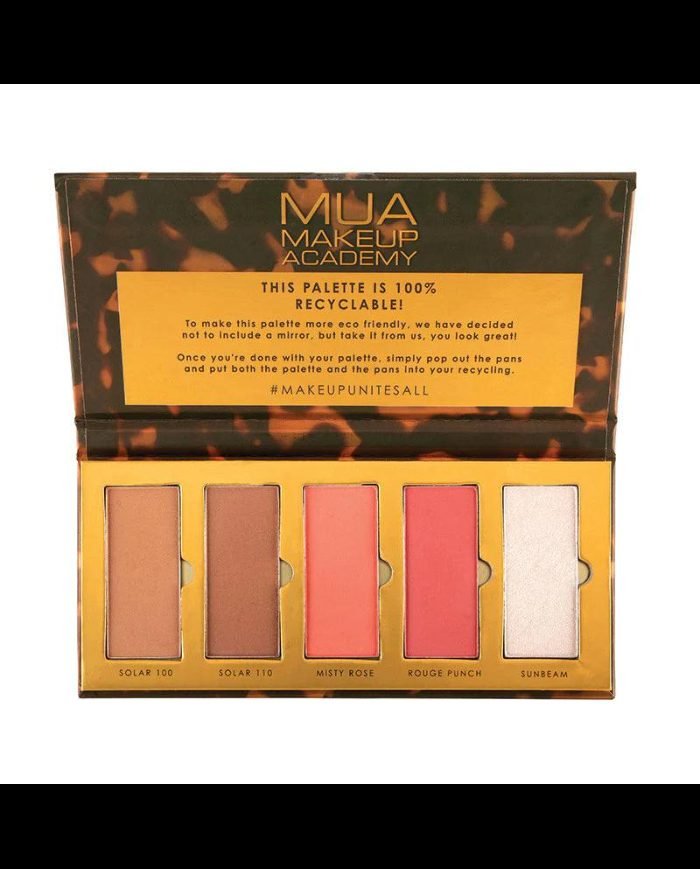 MUA GOLDEN HOUR FACE PALETTE BRONZER BLUSHER AND HIGHLIGHTER COLLECTION 15G - MUA MAKEUP ACADEMY