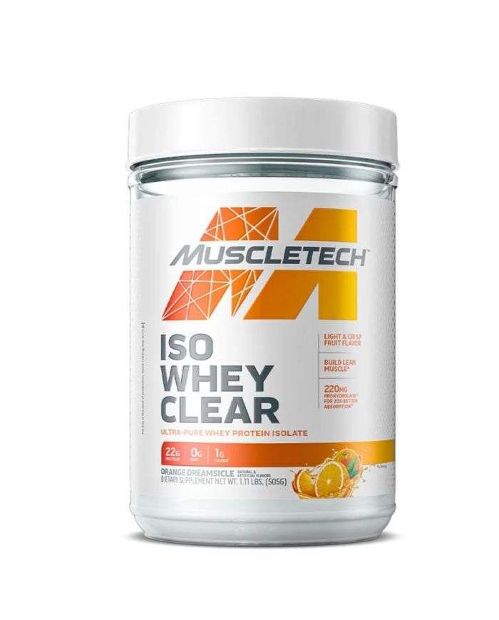 MUSCLETECH ISO WHEY CLEAR 505 G SAVEUR DE FRUIT LEGERE ET CROQUANTE ORANGE - MUSCLETECH