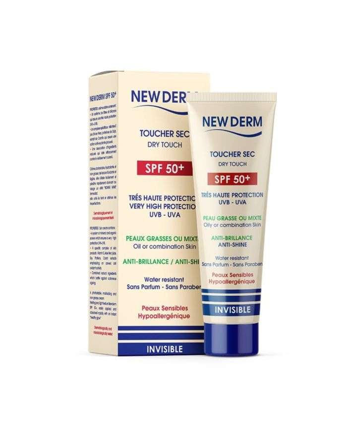 NEW DERM CREME SOLAIRE INVISIBLE SPF 50+ TOUCHER SEC 50 ML - NEW DERM