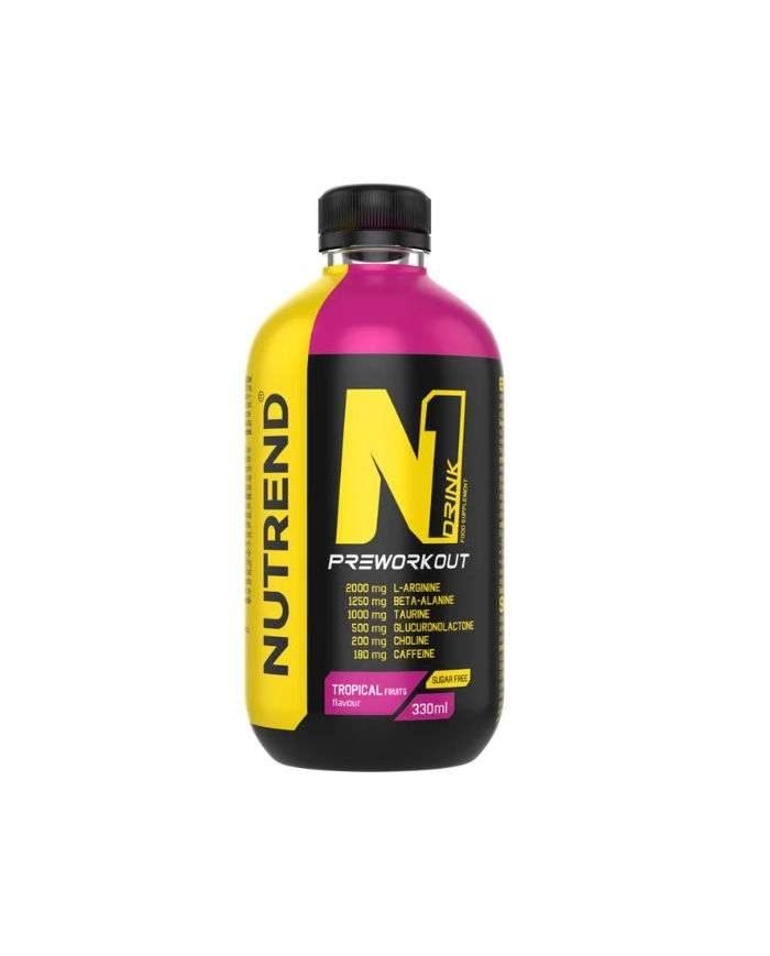 NUTREND N1 PRE WORKOUT BOISSON ENERGETIQUE GOUT FRUITS TROPICALE 330ML - NUTREND