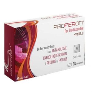 NUTRIMAX PROFERON FER BIODISPONIBLE ACIDE FOLIQUE, VITAMINE C 30 COMPRIMÉS - NUTRIMAX