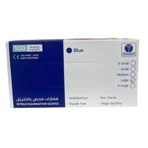 PHARCO BLUE NITRILE EXAMINATION GANTS TAILLE L 100 UNITES - PHARCO