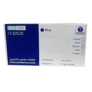 PHARCO BLUE NITRILE EXAMINATION GANTS TAILLE M 100 UNITES - PHARCO