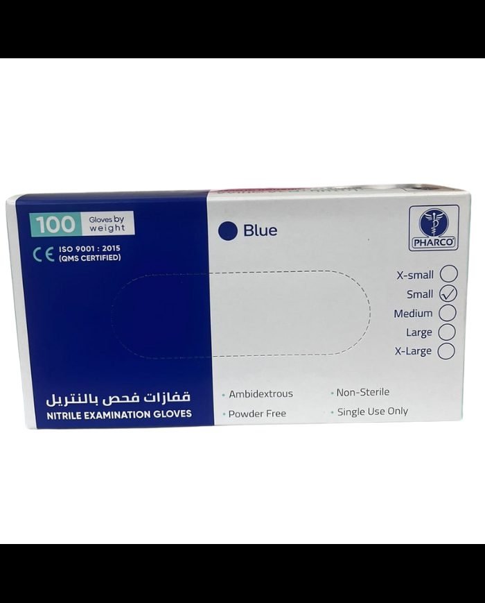 PHARCO BLUE NITRILE EXAMINATION GANTS TAILLE S 100 UNITES - PHARCO